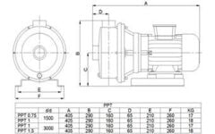 Paslanmaz pompa PPT 1  - 304 kalite paslanmaz