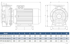 Paslanmaz pompa PPT65 -40-152 / 3 kw flanşlı