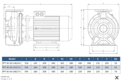 Paslanmaz pompa PPT65-50-136/4 kw flanşlı