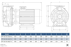 Paslanmaz pompa  PPT65-50-166/7,5 kw flanşlı