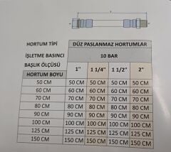 Paslanmaz Fleksi Hortum  80 cm 10 bar ( 1 '' )  Düz Tip