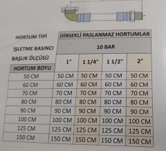 Paslanmaz Fleksi Hortum  50 cm 10 bar ( 1 '' )  DİRSEKLİ  Tip