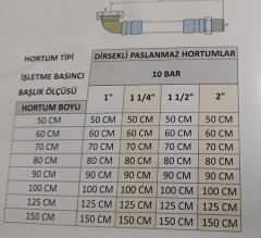 Paslanmaz Fleksi Hortum  125 cm   10 bar ( 1 '' )  DİRSEKLİ  Tip